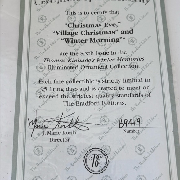 Thomas Kinkade’s illuminated Ornaments. “Winter Morning” and “Village Christmas - Picture 13 of 13